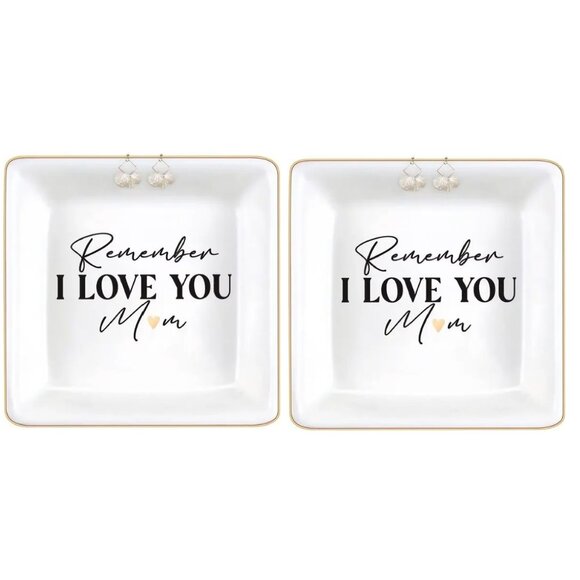 Yoqanr Jewelry - Ceramic Ring Dish Jewelry Tray for Mom Sister Friends (2-Pack)